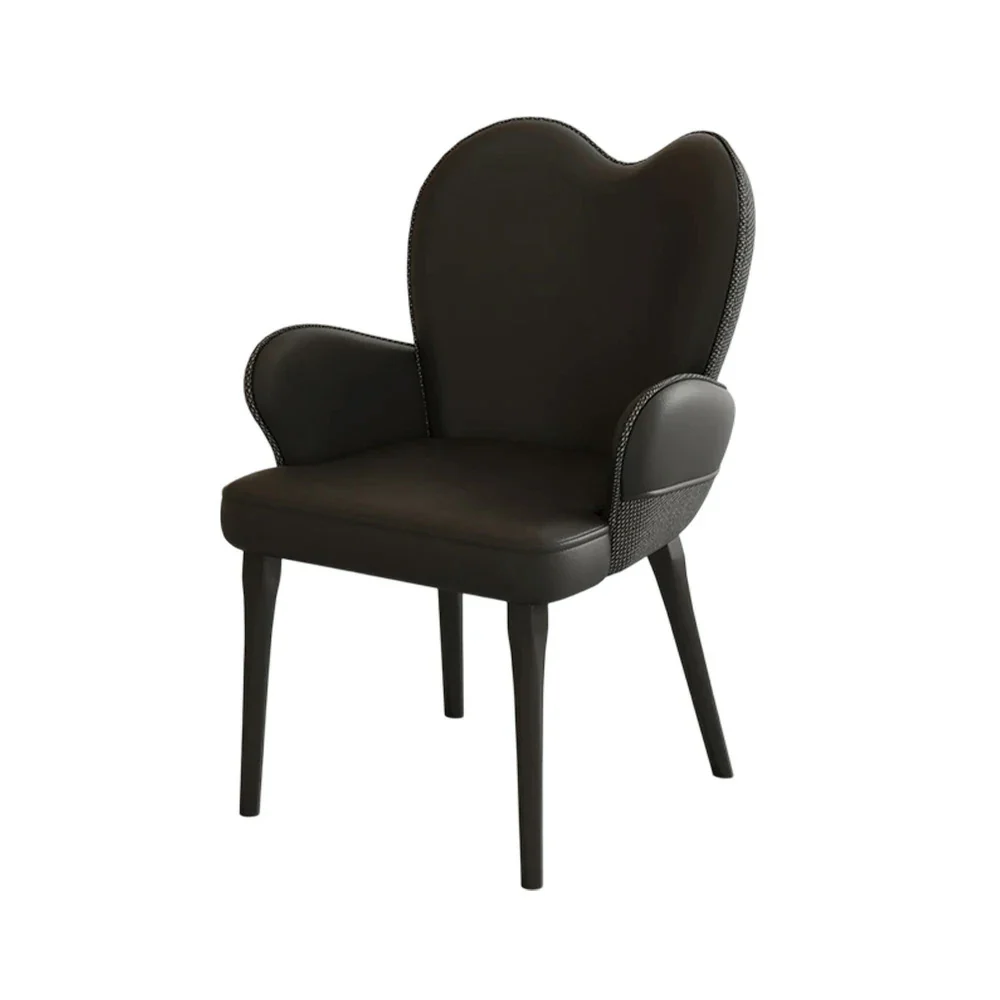 LIVARA Office Chair – Premium Black Leather Upholstery, Ergonomic Backrest & Armrests, High-Density Cushion, Sturdy Steel Legs, Durable & Stylish Design - Black