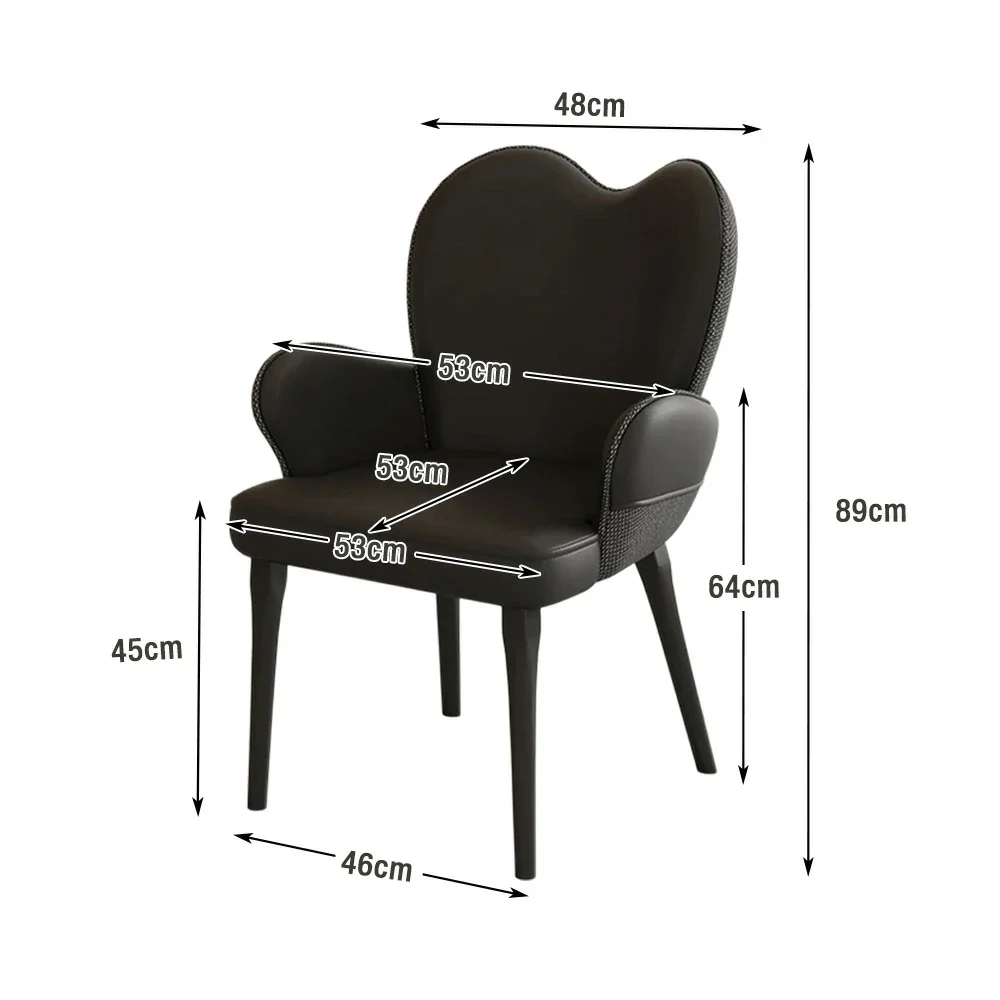LIVARA Office Chair – Premium Black Leather Upholstery, Ergonomic Backrest & Armrests, High-Density Cushion, Sturdy Steel Legs, Durable & Stylish Design - Black - Image 5