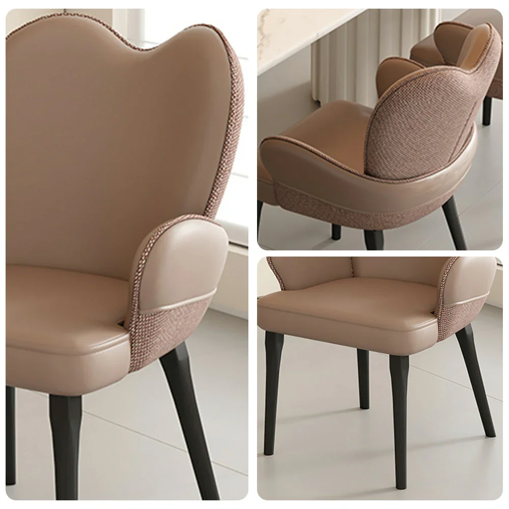 LIVARA Office Chair – Premium Black Leather Upholstery, Ergonomic Backrest & Armrests, High-Density Cushion, Sturdy Steel Legs, Durable & Stylish Design - Brown - Image 3