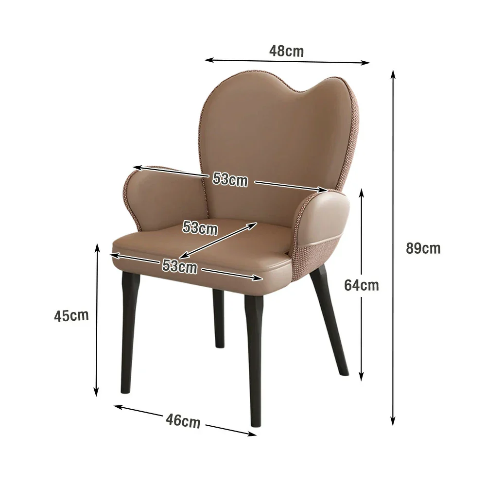 LIVARA Office Chair – Premium Black Leather Upholstery, Ergonomic Backrest & Armrests, High-Density Cushion, Sturdy Steel Legs, Durable & Stylish Design - Brown - Image 5