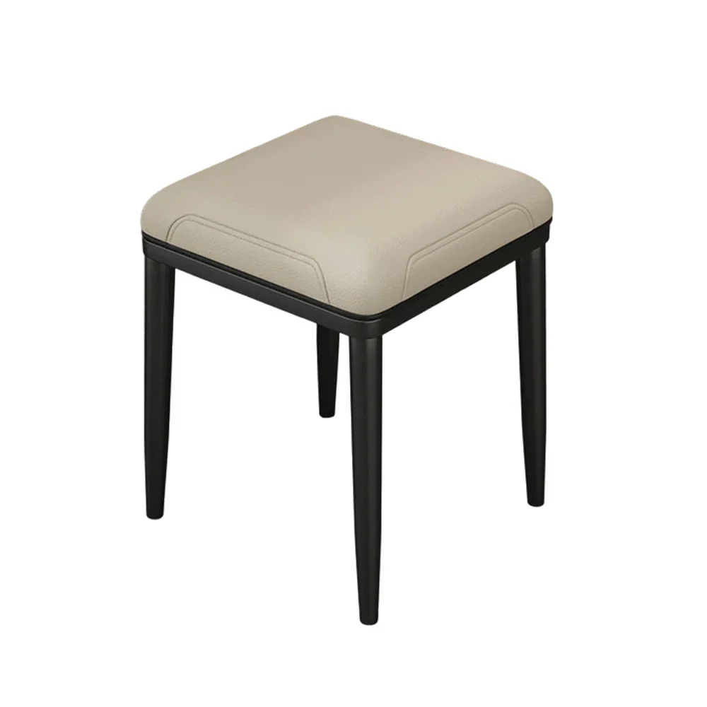 LIVARA Dining Chair – Thickened Cat Claw Leather, High-Resilience Cushion, Solid Carbon Steel Frame, Ergonomic Comfort Design - Beige
