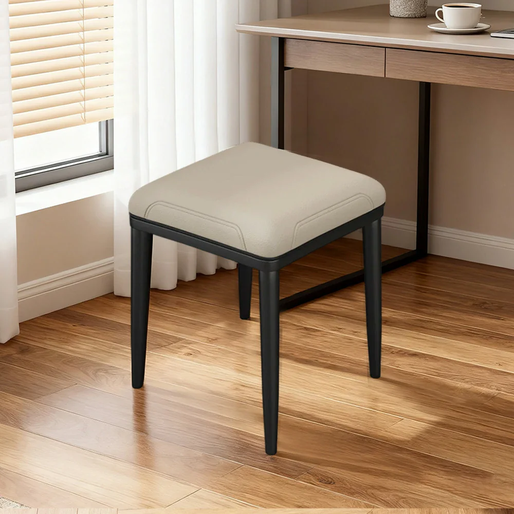 LIVARA Dining Chair – Thickened Cat Claw Leather, High-Resilience Cushion, Solid Carbon Steel Frame, Ergonomic Comfort Design - Beige - Image 2