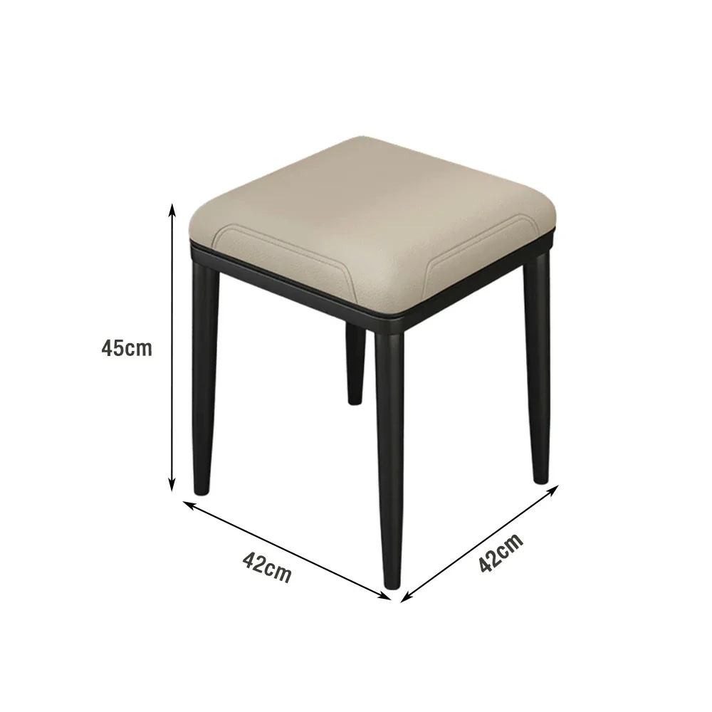 LIVARA Dining Chair – Thickened Cat Claw Leather, High-Resilience Cushion, Solid Carbon Steel Frame, Ergonomic Comfort Design - Beige - Image 5