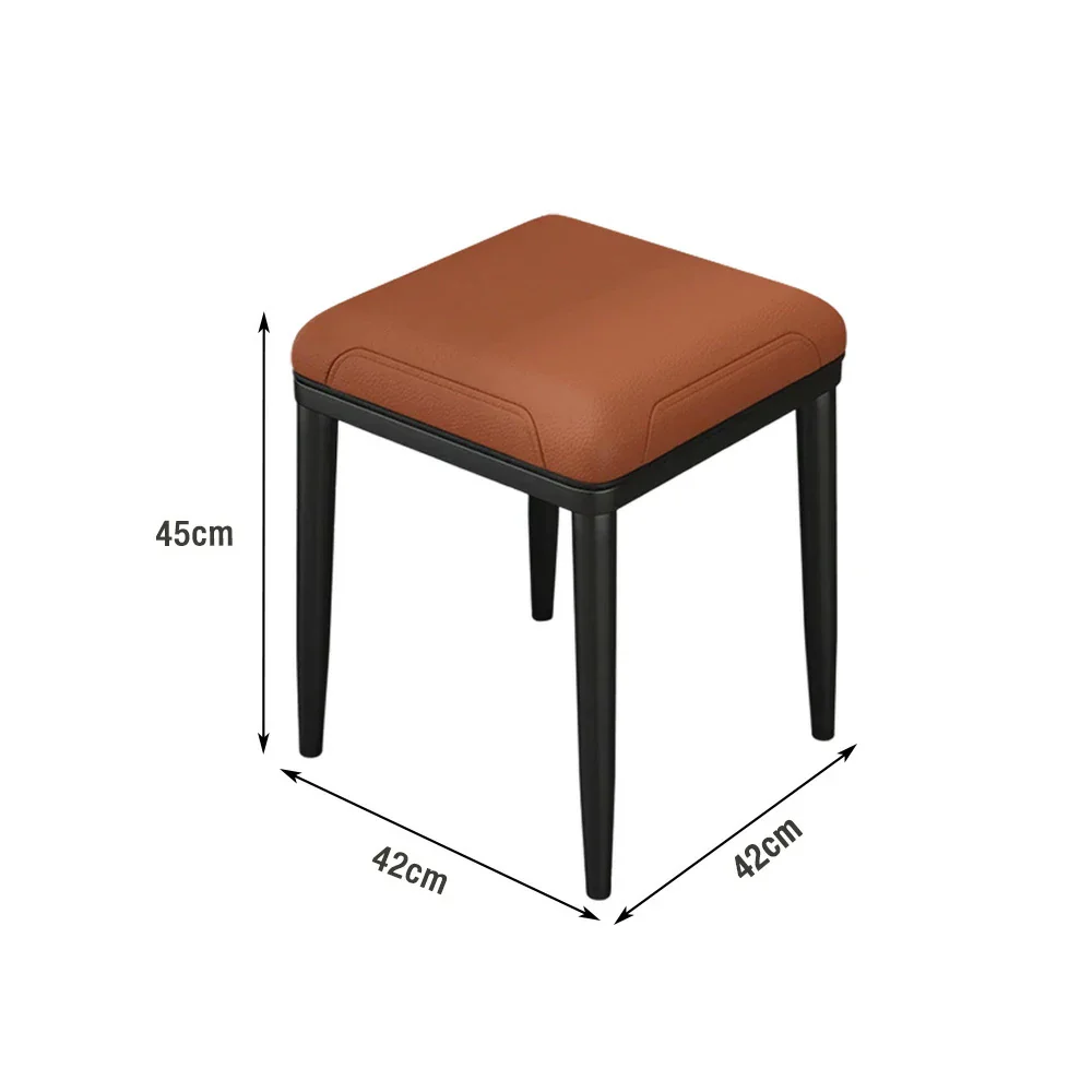 LIVARA Dining Chair – Thickened Cat Claw Leather, High-Resilience Cushion, Solid Carbon Steel Frame, Ergonomic Comfort Design - Light Brown - Image 5