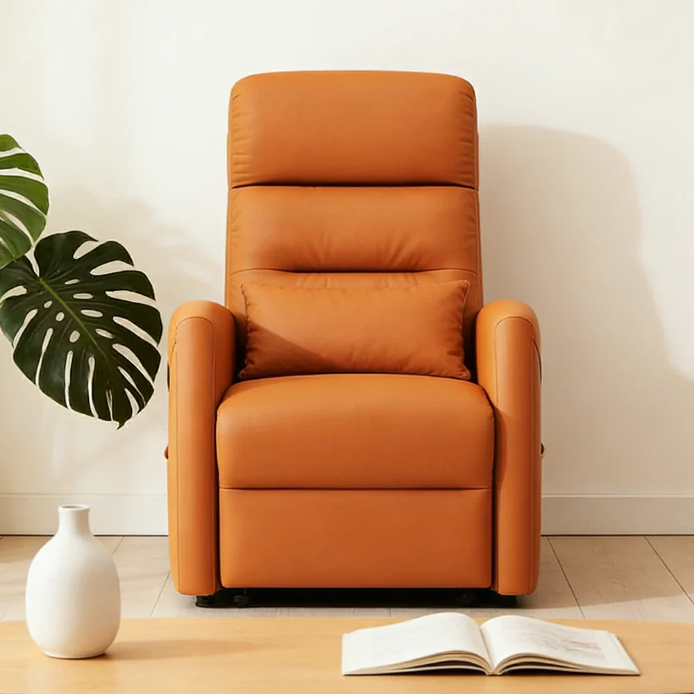 LIVARA Electric Assist Sofa, One-Touch Sit-to-Stand Assist, Skin-Friendly Upholstery, Alloy Steel Frame, Quiet Stable Lift - Orange - Image 2