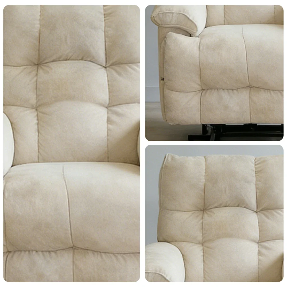 LIVARA Electric Assist Sofa, Smooth Lift Support, Soft Chenille Upholstery, Alloy Frame, Extended Footrest Comfort - Beige - Image 3