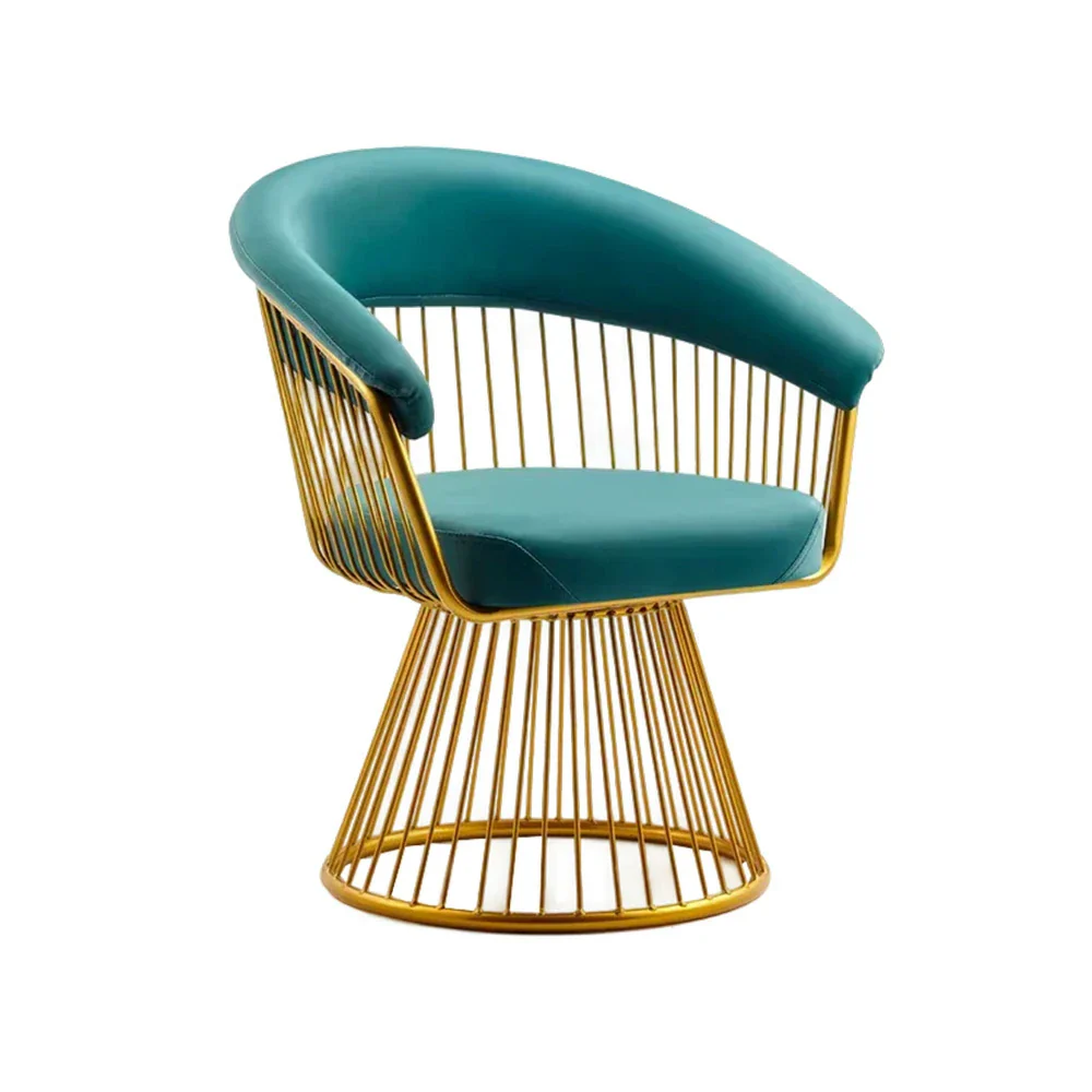 LIVARA Swivel Chair Half-Round Backrest High-Elastic Foam Filling Thickened Tempered Glass Base Spacious Seat - Green