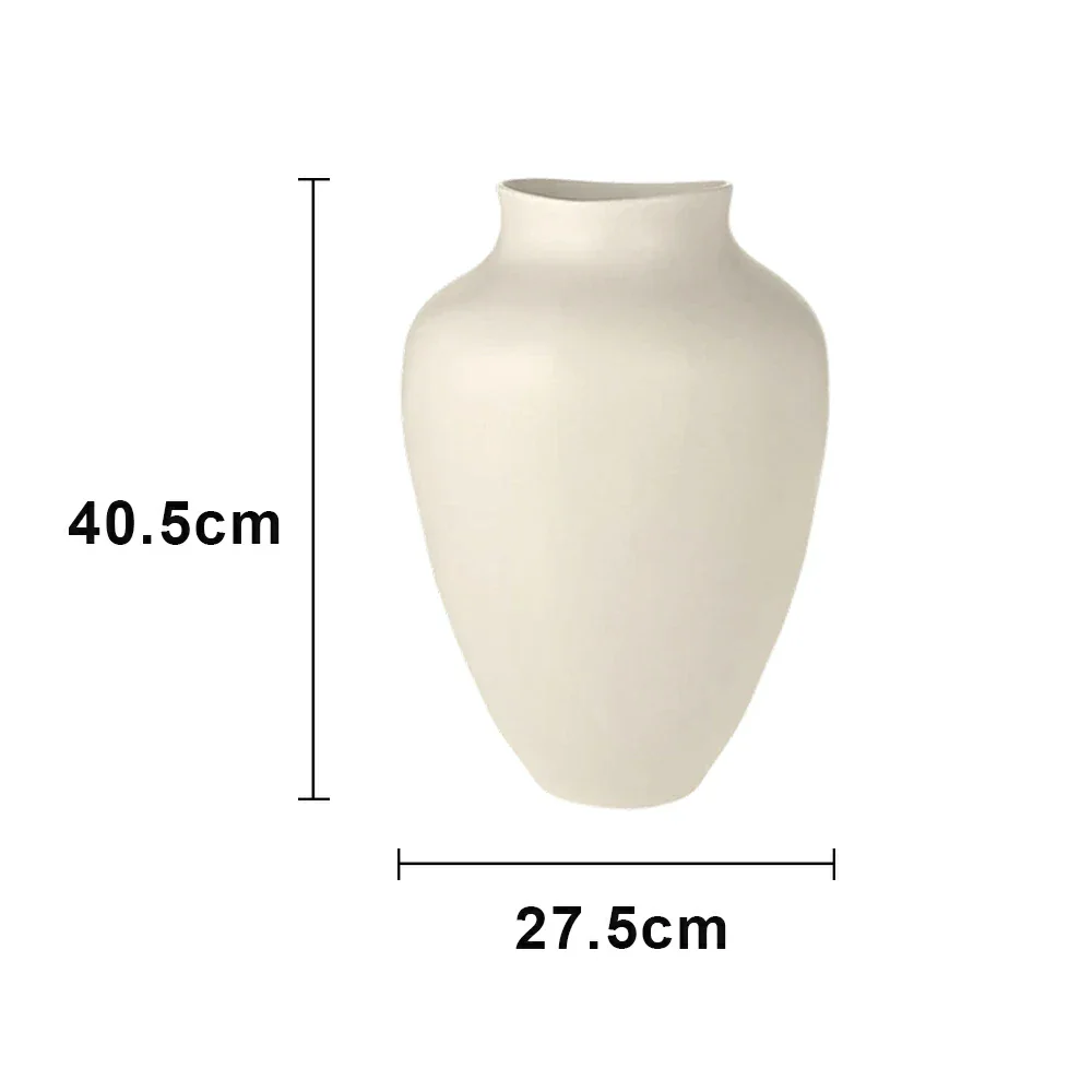 LIVARA Ceramic Vase Ornament Artistic Display Matte Ceramic Handcrafted Stone-Texture Design - White - Image 5