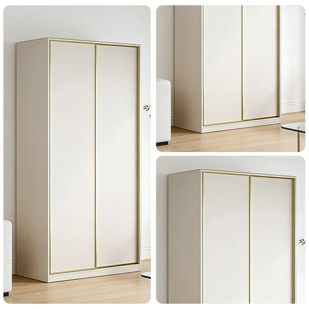 LIVARA 100/120cm Sliding Door Wardrobe - Space-Saving Design with Solid Oak Construction, Quiet Glide Tracks & Heavy-Duty Hanging Rail - White - Image 3