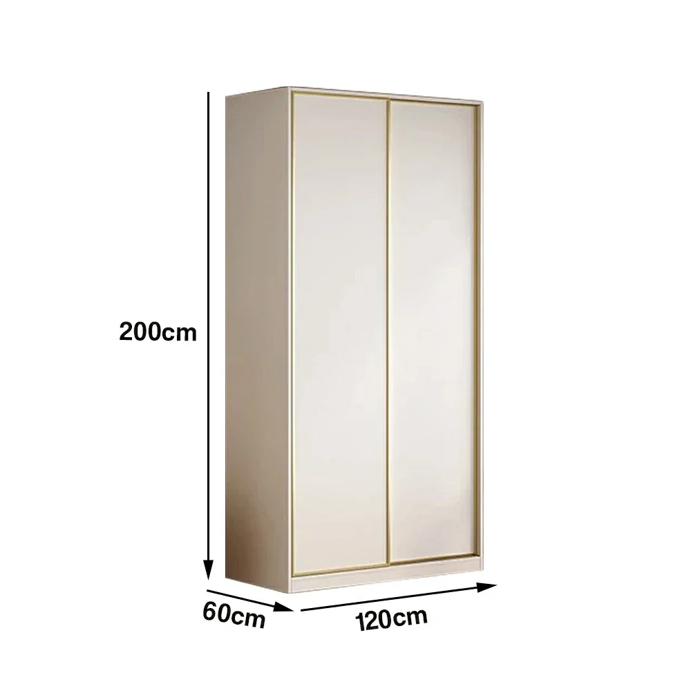 LIVARA 100/120cm Sliding Door Wardrobe - Space-Saving Design with Solid Oak Construction, Quiet Glide Tracks & Heavy-Duty Hanging Rail - White - Image 6
