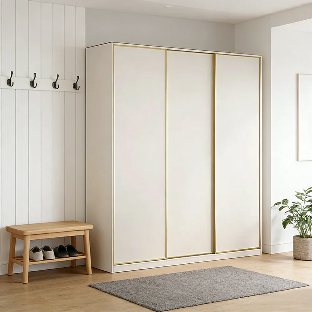 LIVARA 180/200cm Sliding Door Wardrobe - Space-Saving Design with Solid Oak Construction, Quiet Glide Tracks & Heavy-Duty Hanging Rail - White - Image 4