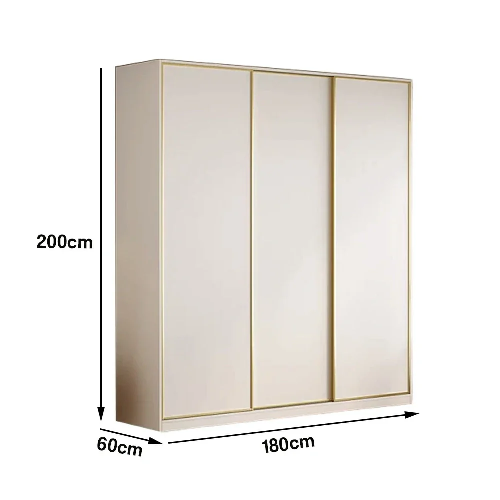LIVARA 180/200cm Sliding Door Wardrobe - Space-Saving Design with Solid Oak Construction, Quiet Glide Tracks & Heavy-Duty Hanging Rail - White - Image 5