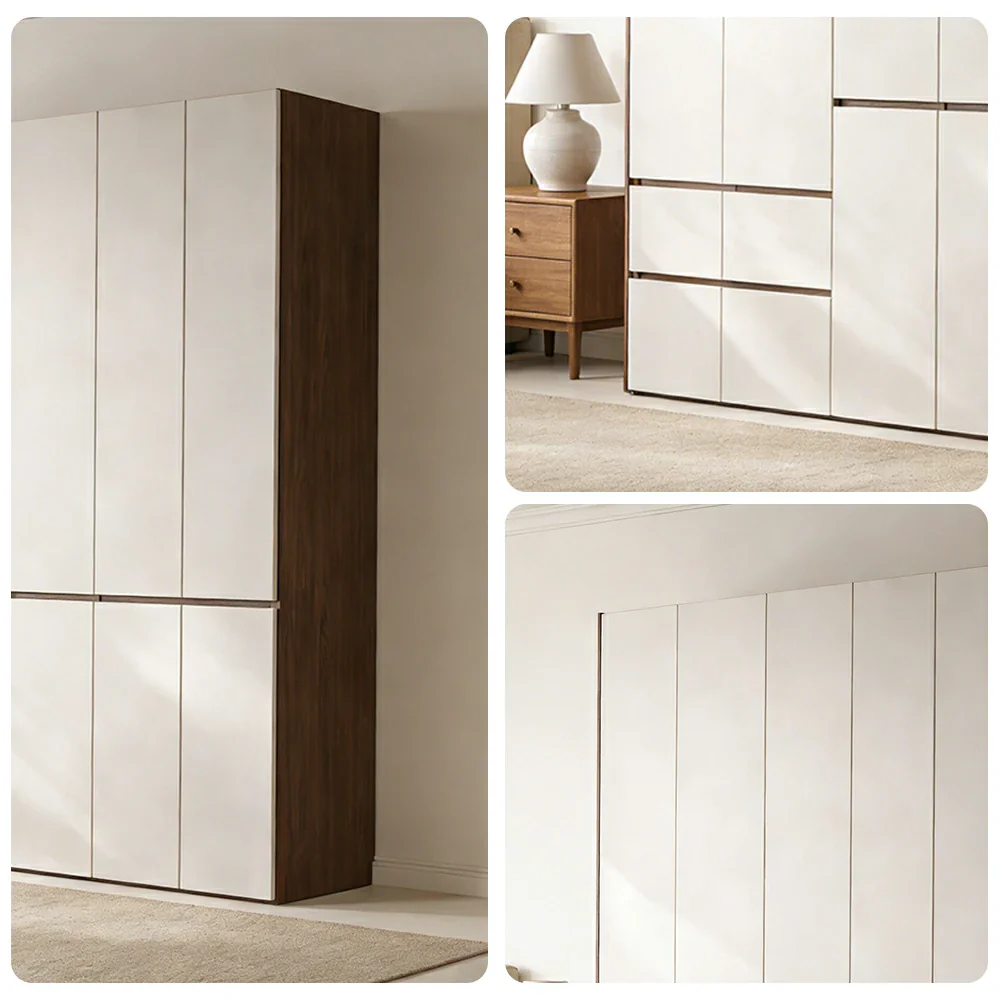 LIVARA 180/200cm Solid Wood Wardrobe Cabinet - Full Height Storage with Hanging Space & Drawers, Durable Thick Wood Design - Image 3