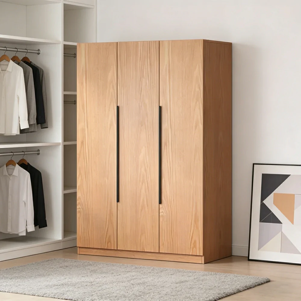LIVARA 120cm Solid Wood Wardrobe Cabinet - Deep 60cm Storage with Heavy Duty Hanging Rail, FAS Grade Oak Durable Floor Standing Design - Wood - Image 2
