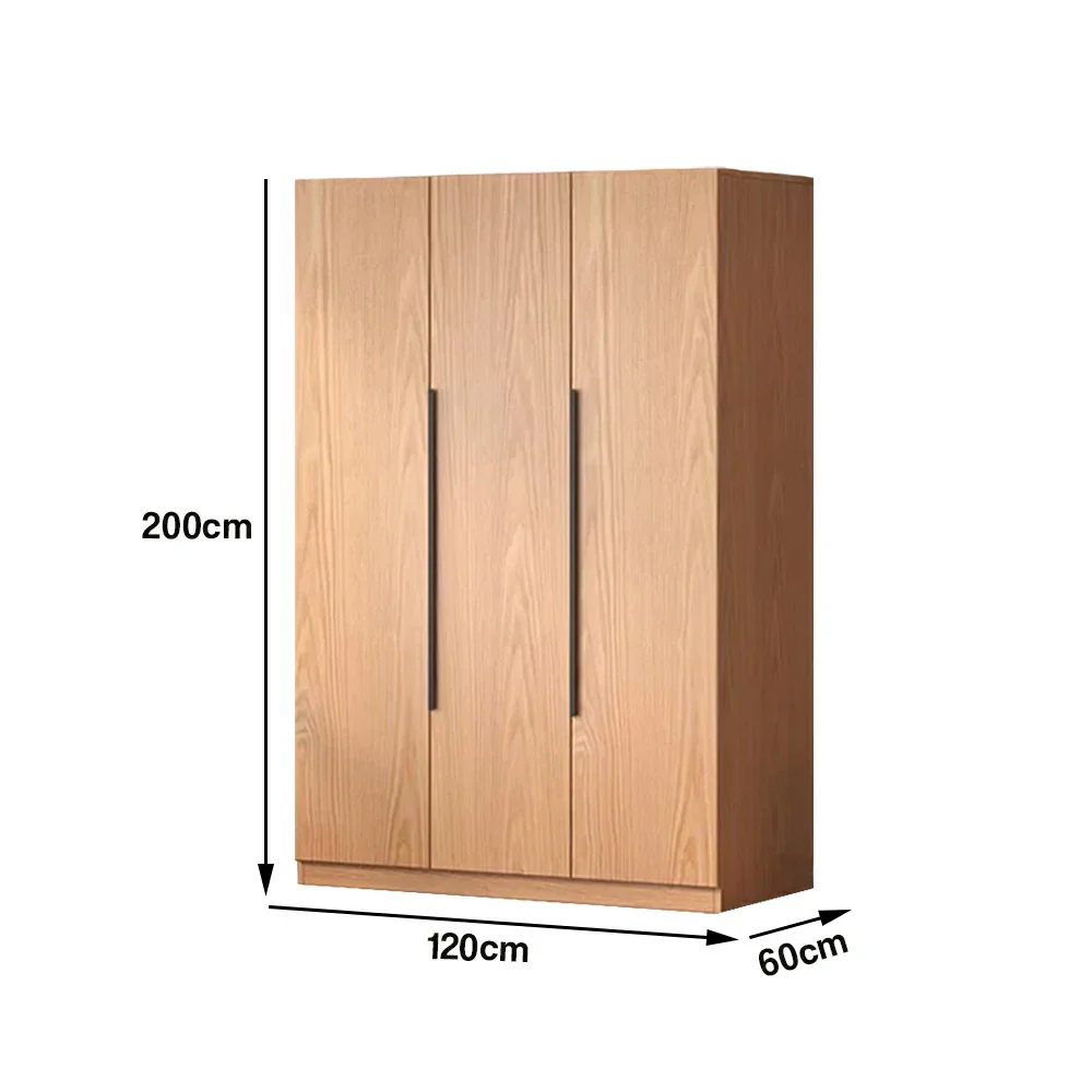 LIVARA 120cm Solid Wood Wardrobe Cabinet - Deep 60cm Storage with Heavy Duty Hanging Rail, FAS Grade Oak Durable Floor Standing Design - Wood - Image 5