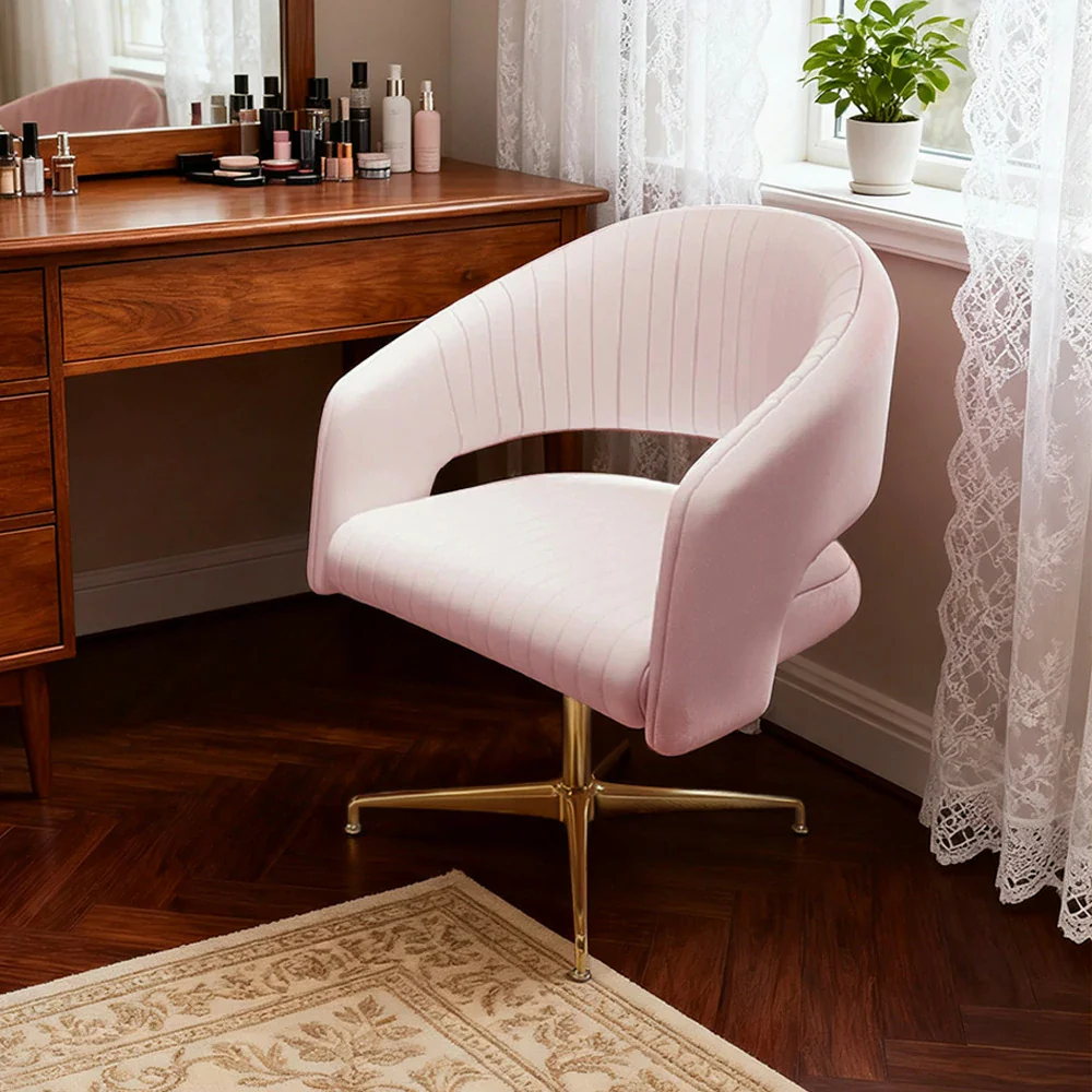 LIVARA Accent Chair – Imported Nappa Leather, Ergonomic Curved Backrest, High-Density Cushion, Fixed Steel Legs, Modern Dining & Computer Chair - Pink - Image 4