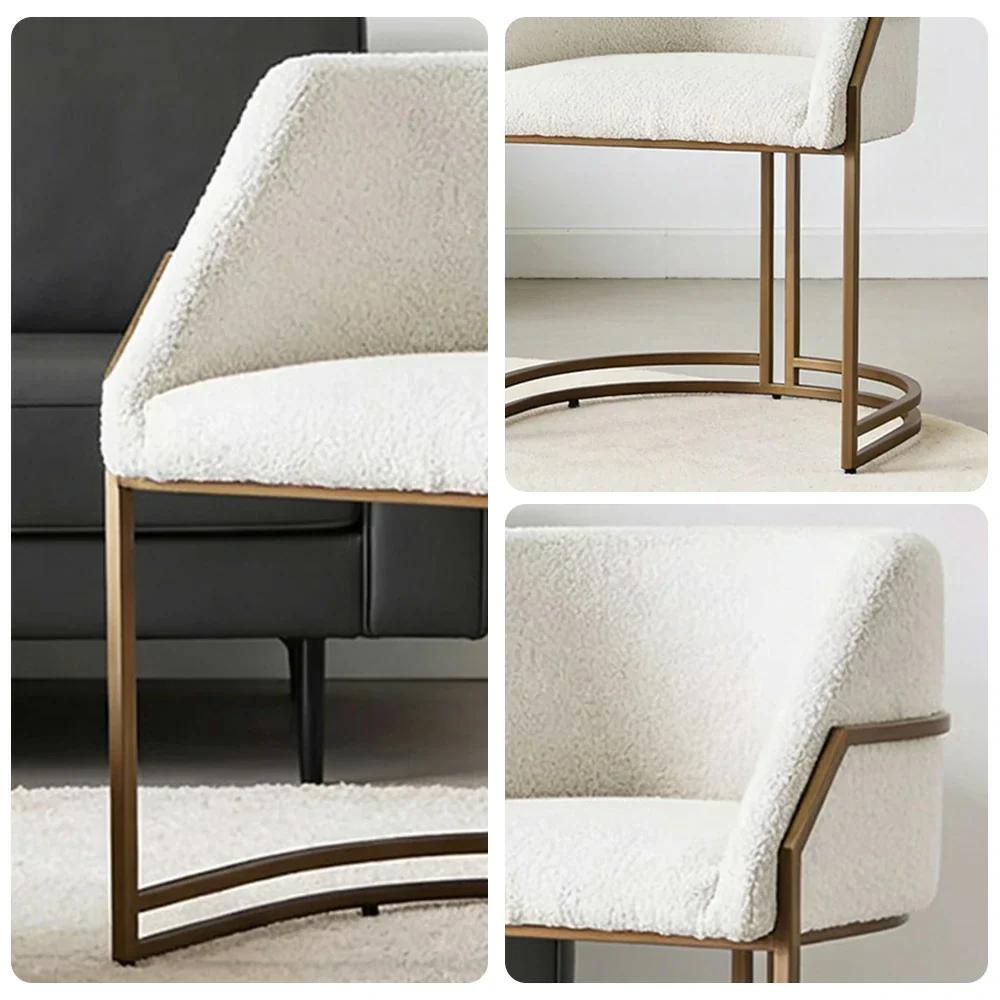 LIVARA Chair Curved Backrest High-Resilience Foam Metal Frame Modern Minimalist Design Stable and Durable - Image 3