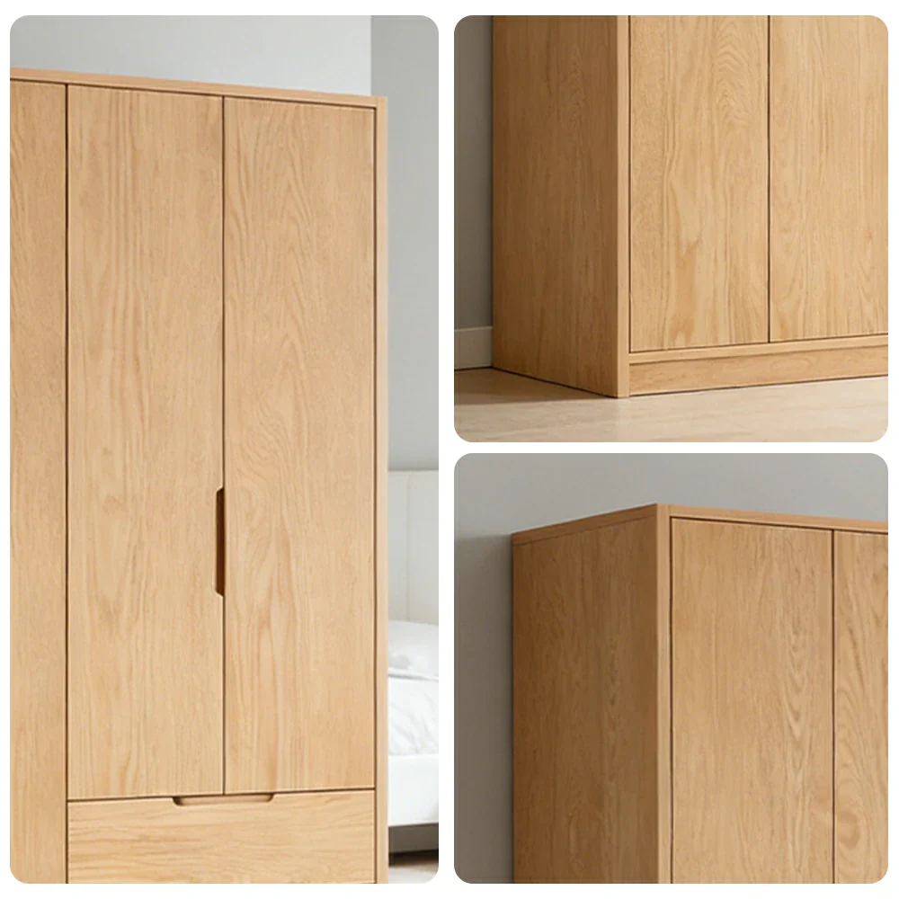 LIVARA 140/160cm Modern Wardrobe Cabinet - Flush Inset Door Design, Solid Timber Construction, Soft-Close Hinges & Quiet Drawers - Wood - Image 8