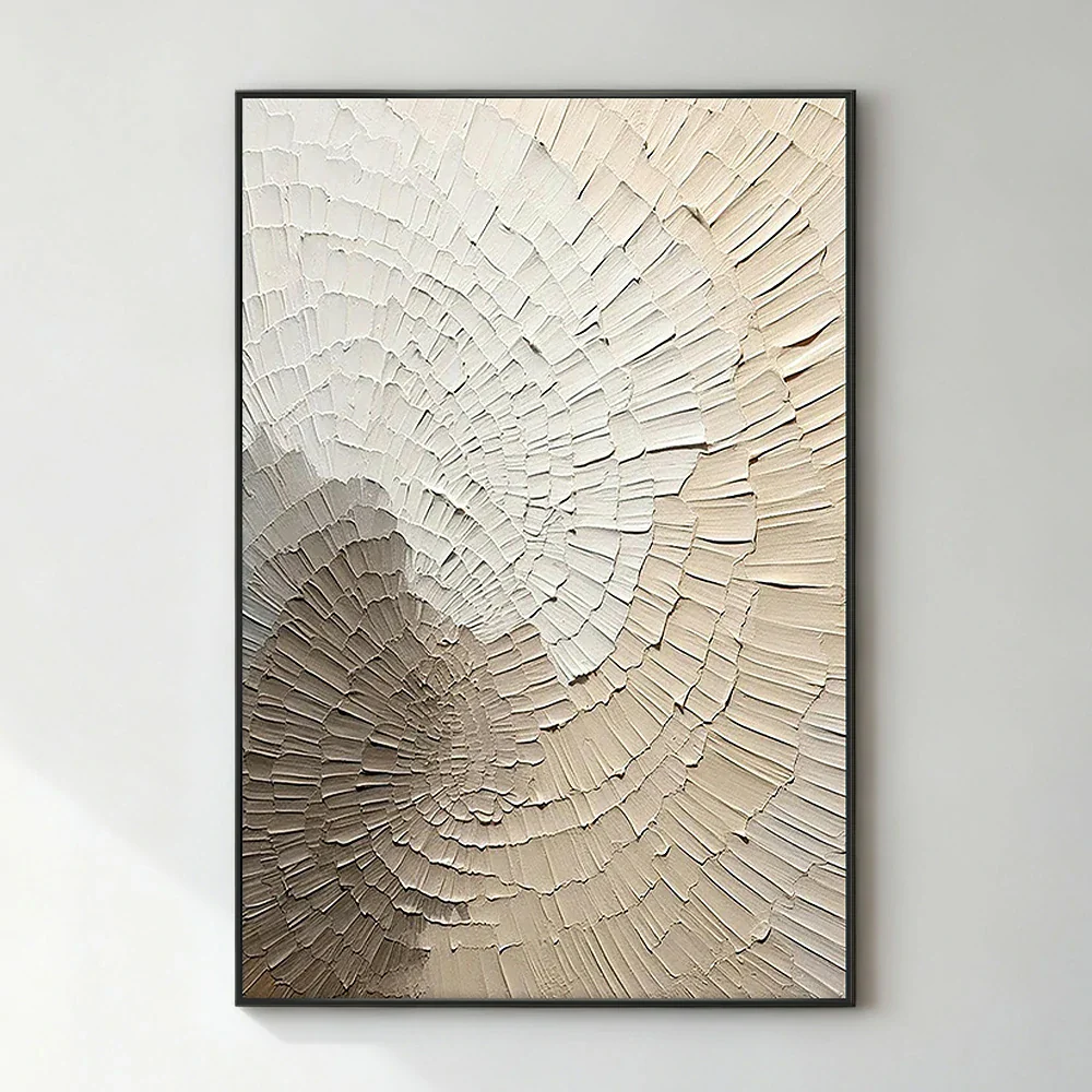 LIVARA Hand-Painted Oil Painting 60/80/120cm Minimalist Textured Canvas for Modern Homes Seeking Soft Aesthetic, Natural Tones, and a Clean Interior Mood - Image 3