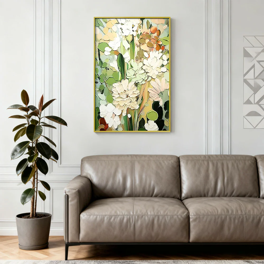 LIVARA Hand-Painted Oil Painting 50/80/120cm Modern Neutral Abstract Artwork Perfect for Minimalist Interiors Seeking Calm Atmosphere and a Clean, Elegant Visual Appeal - Image 2