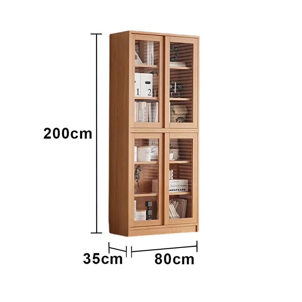 LIVARA 80cm Storage Cabinet - Open Multi-Tier Storage with Durable Wood Construction, Natural Grain Finish & Space-Saving Design - Image 5
