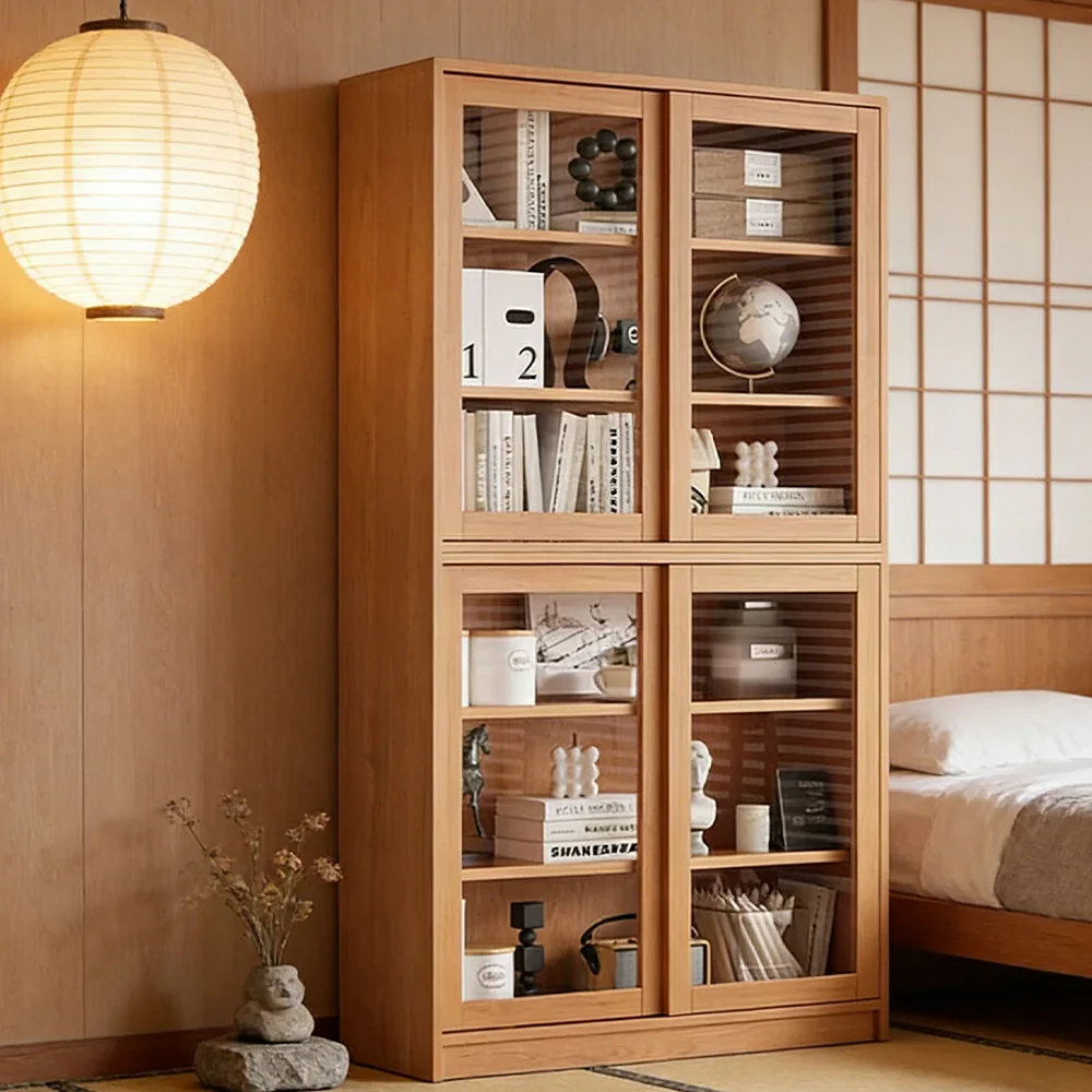 LIVARA 120cm Storage Cabinet - Open Multi-Tier Shelving with Durable Wood Construction, Natural Grain Finish & Space-Saving Design - Image 4