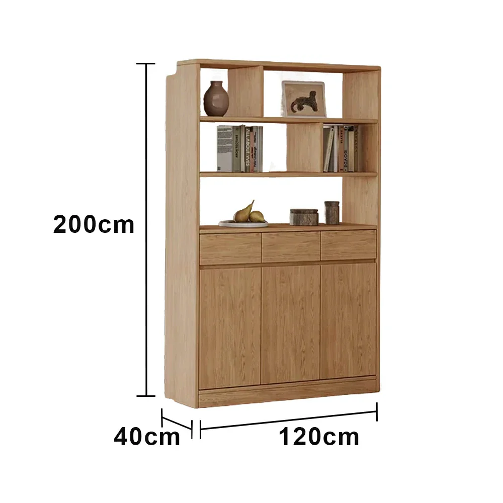 LIVARA 80/120cm Tall Storage Cabinet - Multi-Compartment Design with Solid Wood Construction, Drawer & Shelving Storage for Entryway or Living Room - Image 10