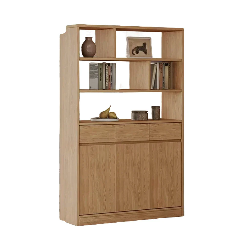 LIVARA 80/120cm Tall Storage Cabinet - Multi-Compartment Design with Solid Wood Construction, Drawer & Shelving Storage for Entryway or Living Room - Image 6