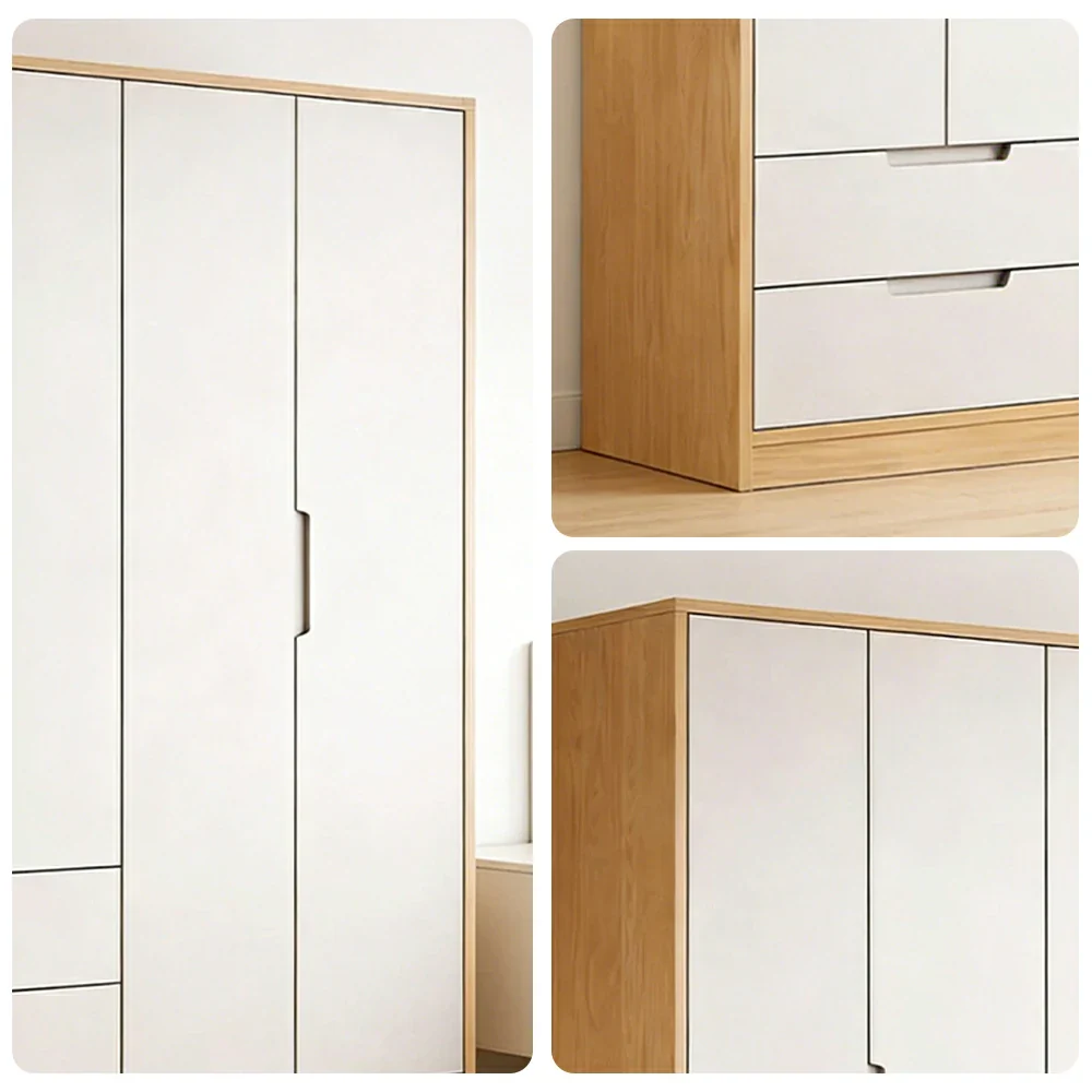 LIVARA 140/160/180cm Wardrobe Cabinet - Multi-Compartment Hanging Storage with Malacca Board Doors, Solid Wood Rail & Soft-Close Hardware - Image 3
