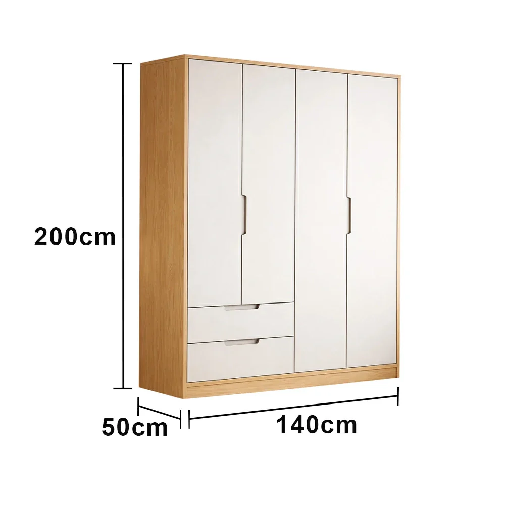LIVARA 140/160/180cm Wardrobe Cabinet - Multi-Compartment Hanging Storage with Malacca Board Doors, Solid Wood Rail & Soft-Close Hardware - Image 5