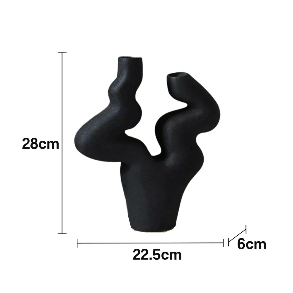 LIVARA Branch Form Ceramic Candle Holder Sculptural Handcrafted Stone-Like Matte Texture Artistic Accent for Modern Interiors - Black - Image 5