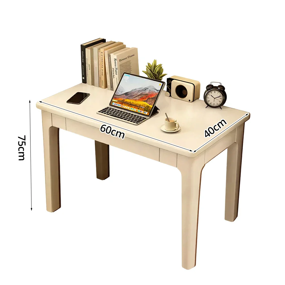 LIVARA Solid Wood Study Desk - 60/80/100cm Compact Writing Table with Drawers, Sturdy Design for Home Office & Bedroom - White - Image 5