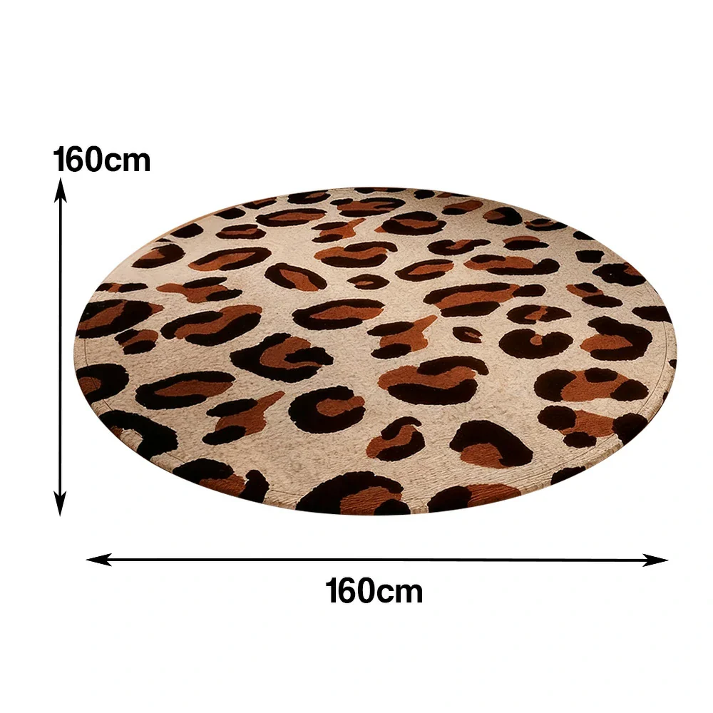 LIVARA 160/200cm Floor Rugs Theme Minimal Leopard Pattern Soft Touch Anti Slip Belgian Velvet Loop Pile Fade Resistant Durable Edge Binding - Image 5