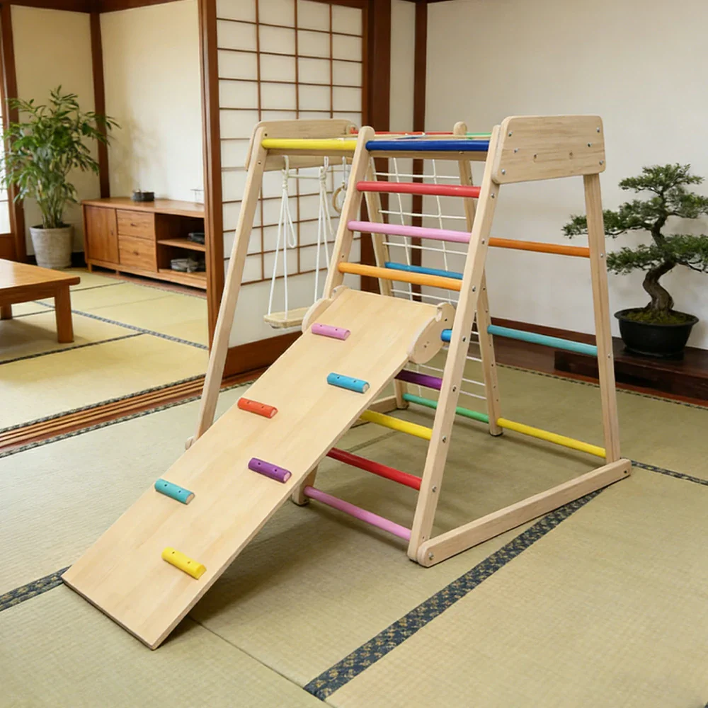 LIVARA Kids Climbing Frame, Safety Handrails & Anti-Slip Rungs, Solid Wood Construction, Supports Coordination Development - Image 4