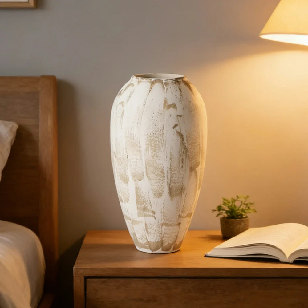 LIVARA Ceramic Vase Ornament Wabi-Sabi Style Artistic Home Decor Matte Ceramic Handcrafted Stone-Texture Finish - Image 2