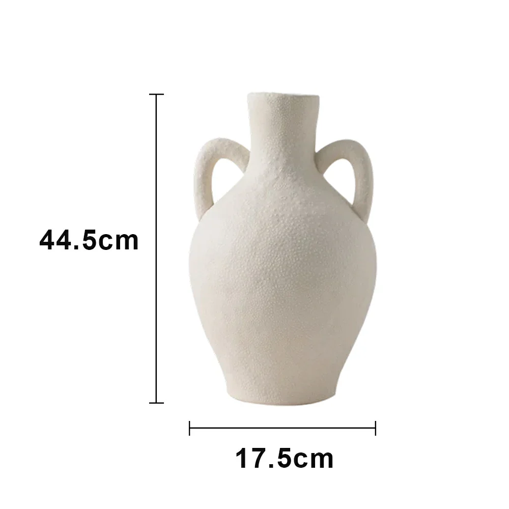 LIVARA Ceramic Vase Ornament French Vintage Style Artistic Home Decor Matte Ceramic Handcrafted Stone-Texture Finish - Image 5