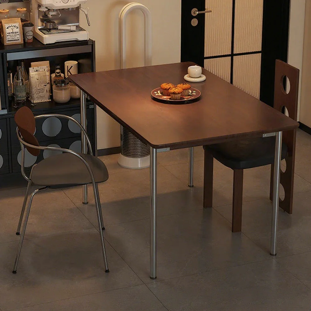 LIVARA 1128 130/140cm Solid Wood Dining Table, White Ash Veneer, Stainless Steel Legs, Four-Sided Design, Durable Finish - Wood - Image 9