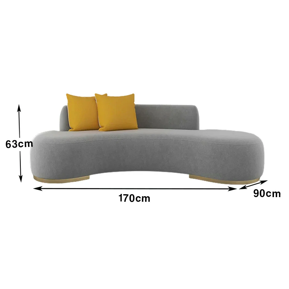 LIVARA 170/200/230cm Multi-Seater Sofa Lamb Fleece Fabric Upholstered, Breathable, Ergonomic Design, Solid Wood Frame, High-Density Sponge - Grey - Image 5