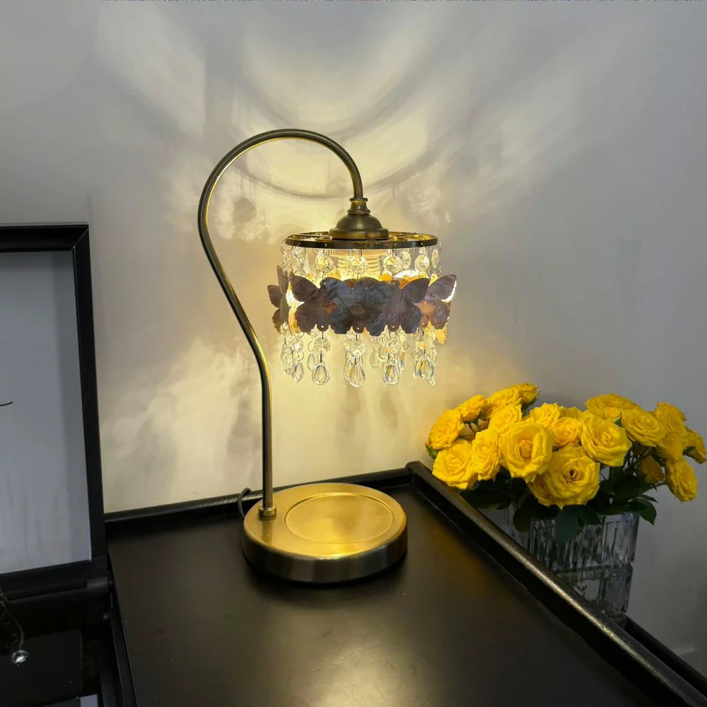LIVARA Table Lamp, Adjustable Brightness & Color Temperature, Durable Shell Pendant, Soft Glow, Ideal for Study & Bedroom - Gold - Image 2