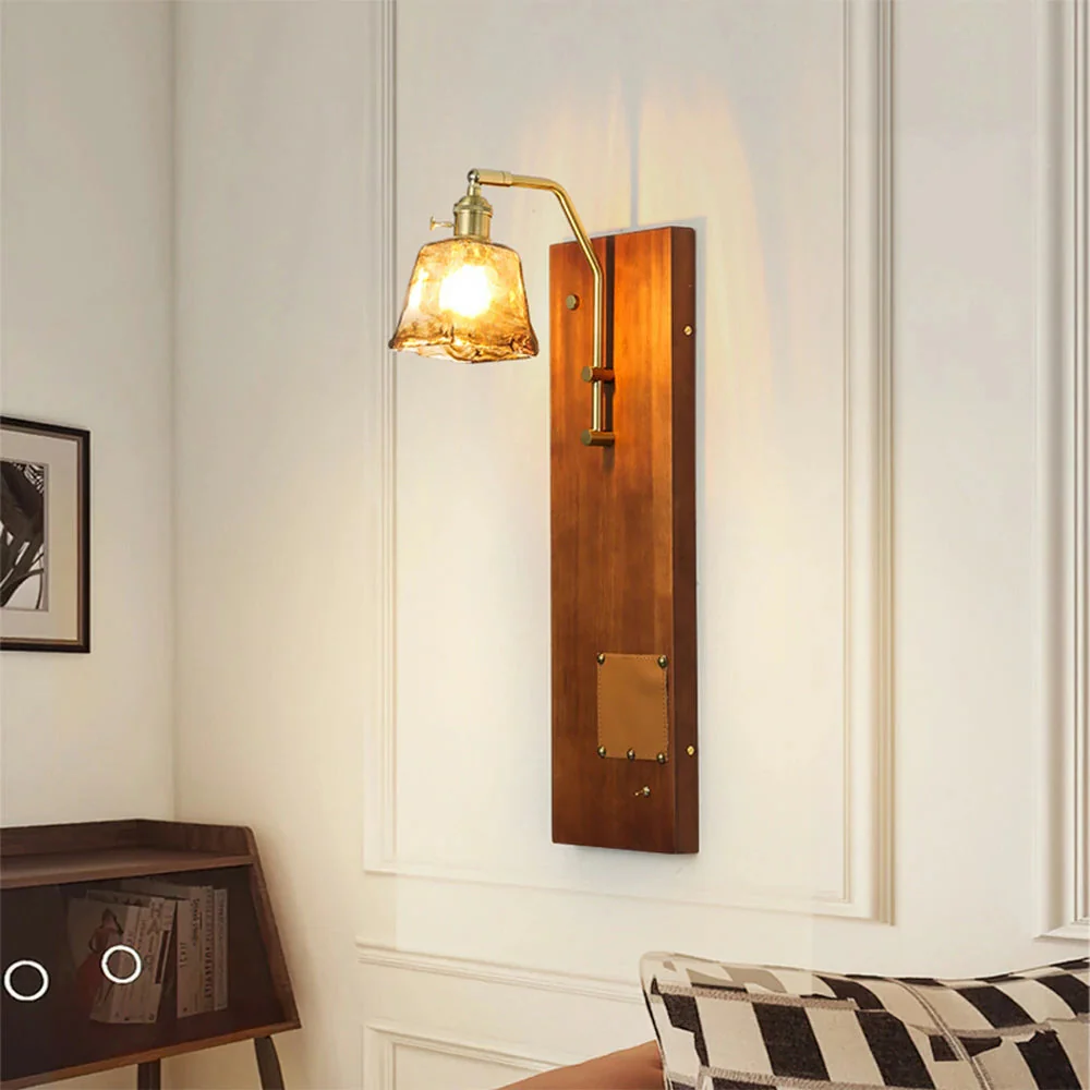 LIVARA Hand-blown Wall Lamp Three Color Temperatures E27 Ceramic Glass Natural Stone Texture - Image 2