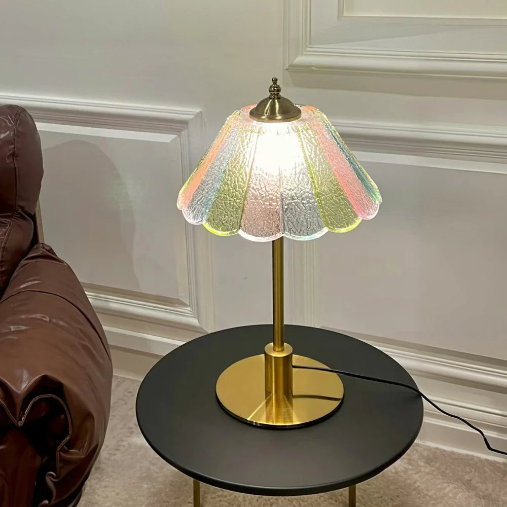 LIVARA Table Lamp with Full-Spectrum Light, Gradient Glass Shade, Electroplated Iron Base, Adjustable Three-Color Temperature - Image 2
