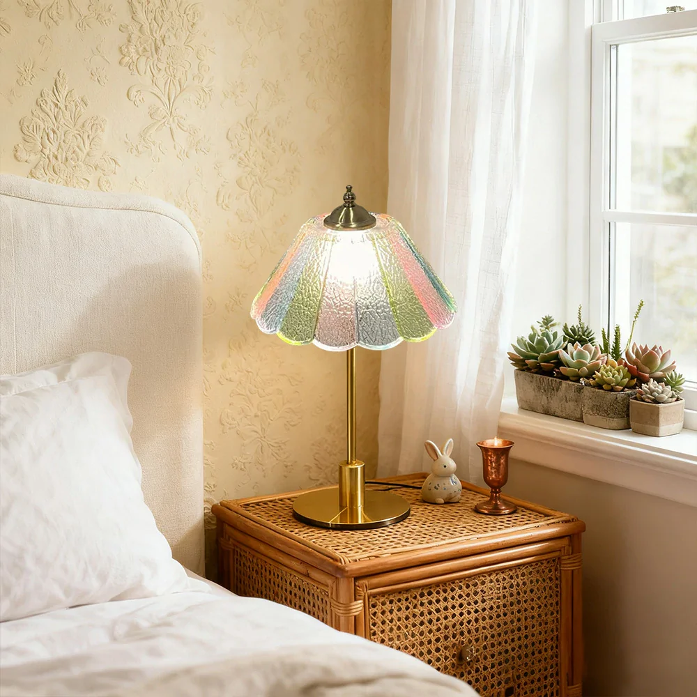 LIVARA Table Lamp with Full-Spectrum Light, Gradient Glass Shade, Electroplated Iron Base, Adjustable Three-Color Temperature - Image 4