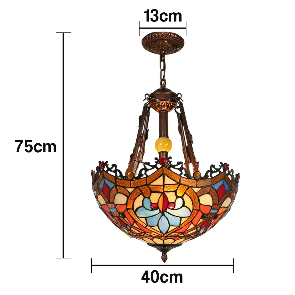 LIVARA Pendant Lamp 40/50cm Handcrafted High-Temperature Colored Glass, Copper & Iron Frame, E27 Socket - Image 5
