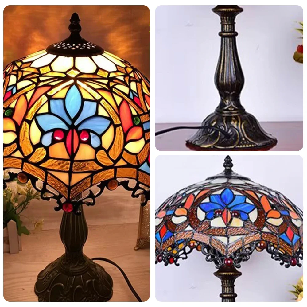 LIVARA Glass Table Lamp - High-Temperature Coloured Glass, E27 Socket, Resin/Aluminium Base, Handcrafted & Vibrant Illumination - Image 3