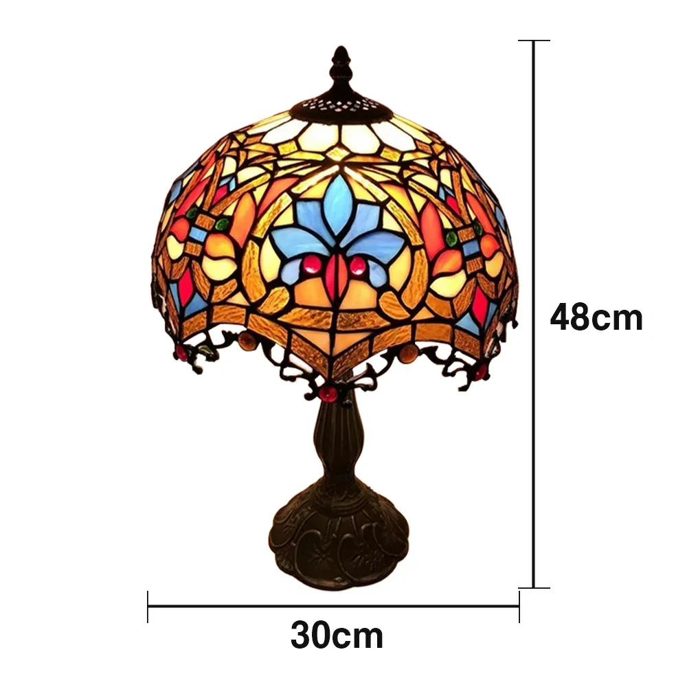 LIVARA Glass Table Lamp - High-Temperature Coloured Glass, E27 Socket, Resin/Aluminium Base, Handcrafted & Vibrant Illumination - Image 5