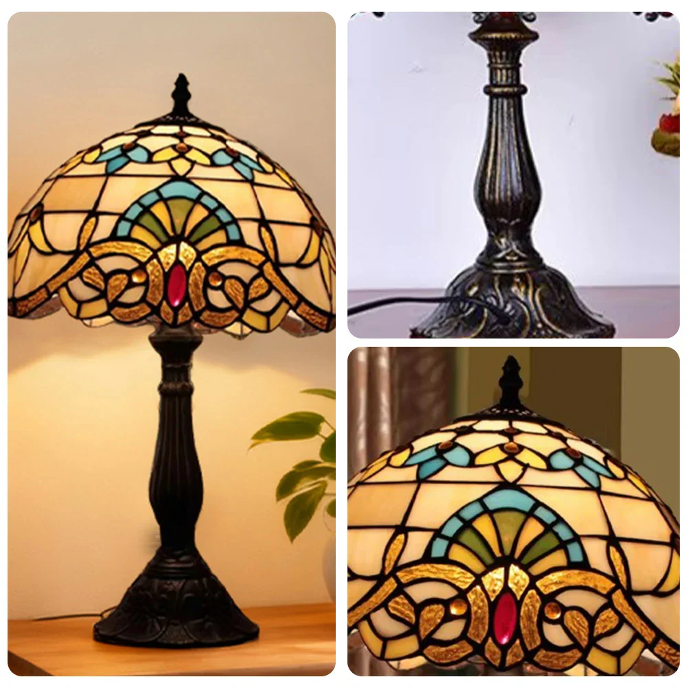 LIVARA Glass Table Lamp - High-Temperature Coloured Glass, E27 Socket, Resin/Aluminium Base, Handcrafted & Vibrant Illumination - Image 3