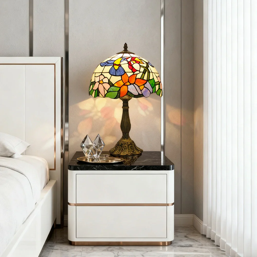 LIVARA Modern Glass Table Lamp - High-Temperature Fired Glass, E27 Socket, Durable Resin/Aluminium Base, Handcrafted Design - Image 2