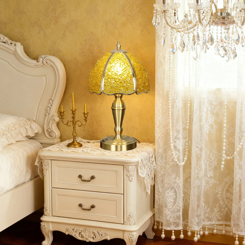 LIVARA Crystal Table Lamp - Natural Crystal Shade, High-Spec LED Bulbs, E27 Socket, Soft, Flicker-Free Light - Yellow - Image 4