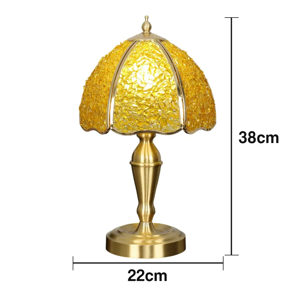 LIVARA Crystal Table Lamp - Natural Crystal Shade, High-Spec LED Bulbs, E27 Socket, Soft, Flicker-Free Light - Yellow - Image 5