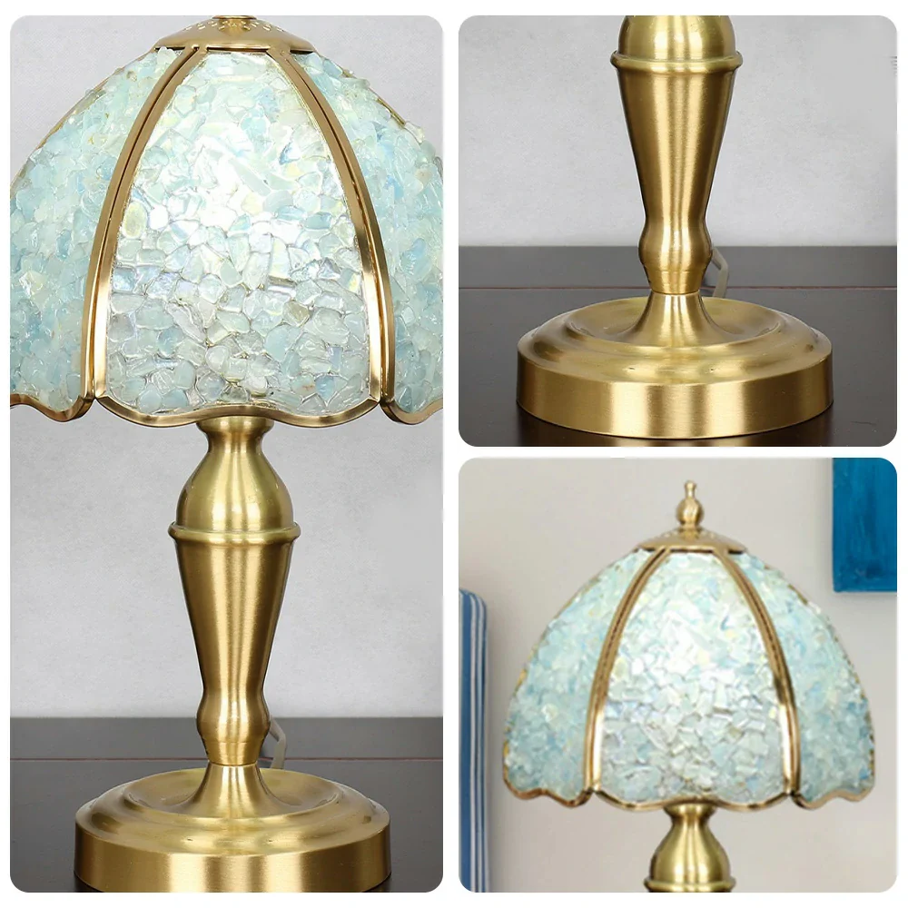 LIVARA Crystal Table Lamp - Natural Crystal Shade, High-Spec LED Bulbs, E27 Socket, Soft, Flicker-Free Light - Blue - Image 3
